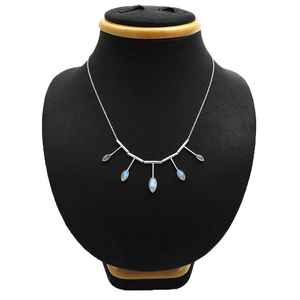 <b>Hand</b> Crafted Luxury Birthstone Necklace Natural Moonstone 925 Sterling Silver July Birthstone Designer Necklace Gift for Her OEM - Product Image 1