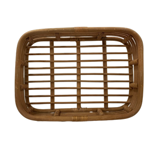 Handwoven Natural Rattan <b>Rectangular</b> <b>Storage</b> Tray Brown Wicker Organizer <b>Basket</b> for Home Decor Serving - Product Image 2