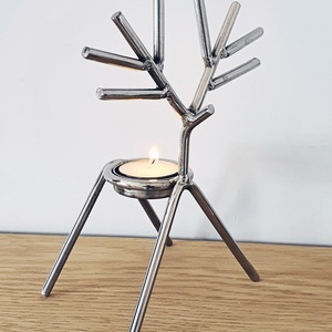 Bougeoir étoile en métal de luxe décor à la maison décoration de noël moderne socle en bois photophore cadeau de vacances pièce maîtresse - Product Image 6