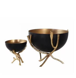 Venta caliente cuenco de Metal decorativo vajilla para servir chocolates nueces Pasta y postre fiesta en casa cuencos decorativos para servir - Product Image 4