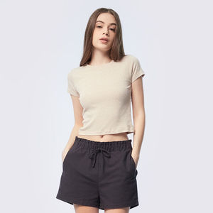 เสื้อครอปท็อปผู้หญิงคุณภาพสูงรักษ์โลกสำหรับฤดูร้อน สไตล์ลำลองแนวสตรีท ผลิตจากใยไผ่ แห้งเร็ว ระบายอากาศได้ดี สินค้ามาใหม่ - Product Image 5