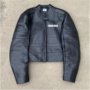 Vente en gros Veste de motard en cuir à fermeture éclair Design de mode Veste imperméable et coupe-vent en Offre Spéciale pour hommes personnalisée pour OEM - Product Image 5