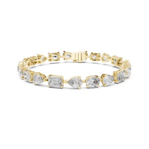Bracelet en moissanite taille émeraude poire ovale 15,48 TCW en argent sterling 925 |   Bijoux fins de mariée |   Vente en gros de bijoux fins de luxe - Product Image 6