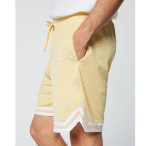 กางเกงขาสั้นตาข่ายสองชั้นผ้าโพลีเอสเตอร์สำหรับผู้ชาย100% ออกกำลังกายพิมพ์ลายดิจิทัลแบบใหม่งานยิมงานตามสั่ง - Product Image 5