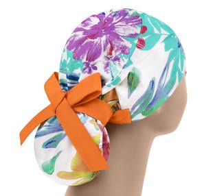 Bonnet de gommage chirurgical avec boutons médecin infirmière cheveux longs chapeau de queue de cheval médical dentaire tête porter femmes lavable queue de cheval gommage casquettes - Product Image 3