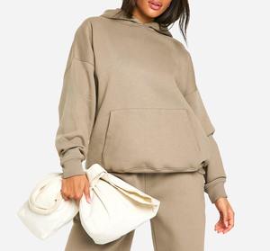 Custom Heavyweight <b>Drop</b> Shoulder Women Hoodie Anti Wrinkle ODM XXL Cotton Digital Print Eco Friendly Streetwear Hooded Sweater - Product Image 2