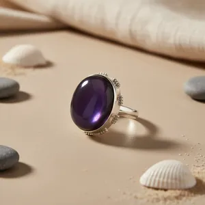 Bague Statement Ovale en Argent Sterling 925 avec Perle Noire, Style Hawaïen Élégant pour Femme, Plaqué Or et Alliage Incrusté - Product Image 2