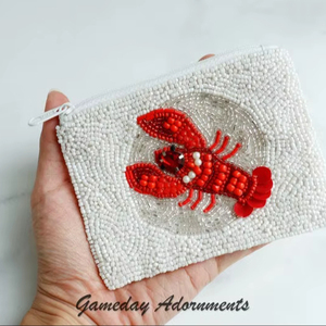 Classic Glass Beaded Coin Purse and Makeup Bag MS Handicraft Ms-wc-001 Wedding or Party <b>Gift</b> for Her - Product Image 1