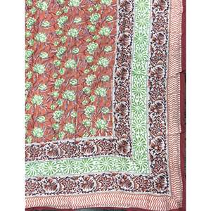 Colcha Doble de Algodón Estampada a Mano, Colcha Tradicional Kantha con Diseño Floral de Patchwork, Hecha a Mano para Verano e Invierno, para el Hogar - Product Image 2