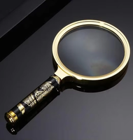 CH Calvin Handicraft Antique Polished Metal Handheld Magnifying Glass 6X/8X for Science Reading Inspection (Gold) Uttarakhand