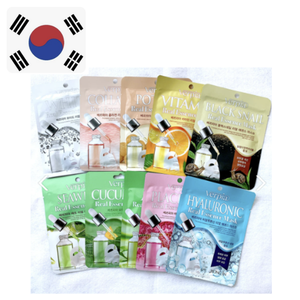 Mascarillas faciales funcionales hechas en Corea, 5 tipos de hojas de mascarilla facial hidratante y calmante - Product Image 1