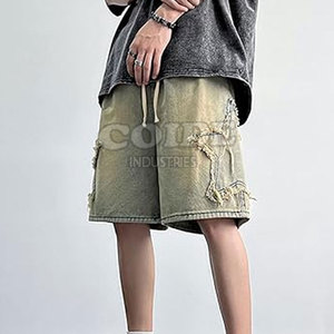 Vêtements d'été pour hommes OEM Jeans Jorts Logo personnalisé Jorts pour hommes de haute qualité Jeans respirants Shorts pour hommes - Product Image 4