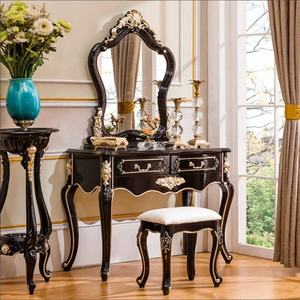 Tocador de Maquillaje Independiente de Madera de Teca Maciza de Estilo Europeo Moderno de Mediados de Siglo, Hecho a Mano, Ecológico, con Marco de Hierro, 2 Cajones, Elegante - Product Image 1