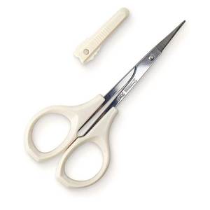 Tijeras para cejas con tapa protectora de seguridad Tijeras para cejas curvas ligeras para un modelado preciso - Product Image 1