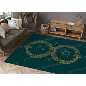 Ouroboros Printed Rug: Infinity Snake Modern Non Slip <b>Bathroom</b> Saloon Classic Car <b>Mat</b>,Nonwoven Thin Rug - Product Image 1