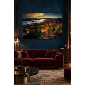 Impression sur toile du lac Fida et de la forêt d'automne au coucher du soleil - Product Image 3
