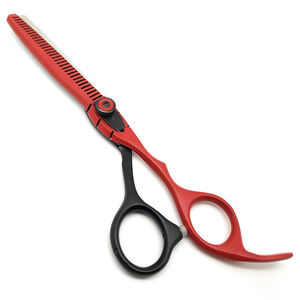 Professional Hair <b>Scissors</b> 6" Red Black Barber <b>Scissors</b> Stainless Steel Hairdressing <b>Shears</b> with PU Packing Case - Product Image 5