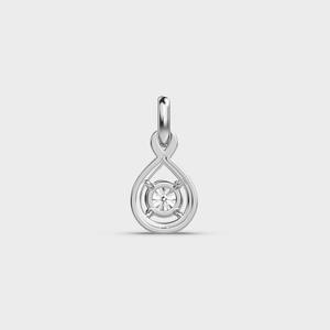 Pendentif solitaire en diamant Infinity Twist en argent sterling 925 massif - Product Image 4