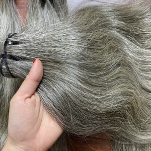 Extensiones de Cabello Humano Virgen Remy Vietnamita Grueso al por Mayor con Trama de Piel, Doble Grosor, Colores Grises de Tendencia - Product Image 1