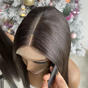 Fornecedor de cabelo por atacado no Vietnã Bob para peruca longa Extensões de cabelo humano Fechamento de renda peruca corte opaco ponta igual