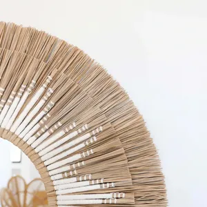 Espejo colgante de pared tejido a mano, decoración artística para el hogar, de VietNam - Product Image 3