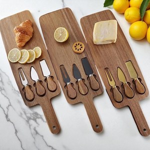 Planche à découper en bois de haute qualité, adaptée aux aliments, ensemble de planches à fromage, forme rectangulaire, facile à nettoyer, durable, accessoires de cuisine AZ - Product Image 1
