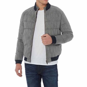 Winter Heavy Weight Bomber <b>Jacket</b> Grey Color Crew Neck Contras Black Color Rib For <b>Men</b> ,<b>s</b> - Product Image 2