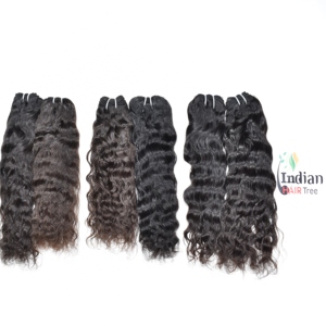 Machine Double trame faisceaux traitement chimique aucun cuticule aligné en gros bouclés naturel noir indien Extensions de cheveux humains - Product Image 1
