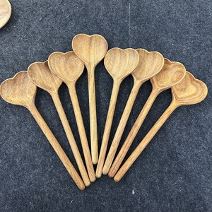 Cuchara de madera en forma de corazón creativa ecológica cuchara mezcladora de madera de bambú para cocinar - Product Image 3