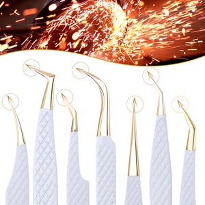 Pince à cils Logo imprimé 45 60 75 90 degrés Volume Extension de cils Embouts en fibre Ensemble de pinces à épiler fabriqué au Pakistan - Product Image 6