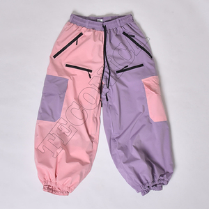 Pantalones de snowboard de dos tonos al por mayor pantalones de esquí de tela de poliéster sueltos de pierna ancha unisex - Product Image 1