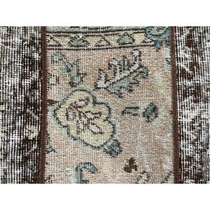 2.1x6.4 ft Vintage Rug, Rug, <b>Brown</b> Patchwork Rug <b>Wool</b> - Product Image 5