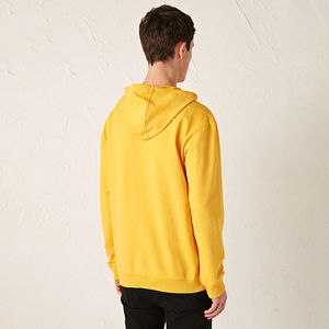 OEM personnalisé 100% coton pull thermique unisexe poids lourd 330g hiver polaire sweats à capuche brodé uni teint pour hommes - Product Image 5