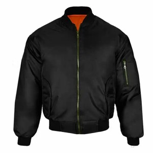 Jaket Bomber kulit untuk pria, jaket Bomber Satin bisnis kustom warna polos musim semi musim gugur, jaket Bomber kulit untuk pria