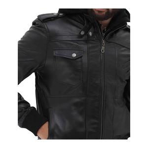 Blouson aviateur en peau de vache véritable pour homme Veste en cuir chaud en peau de mouton véritable pour l'hiver 2025 Style lettre motif - Product Image 3