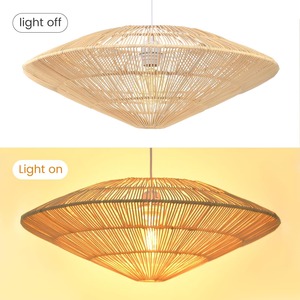 Vietnam tissé à la main rond pendentif lumière tissé abat-jour luminaire suspendu pour salle à manger salon cuisine chambre couloir - Product Image 2