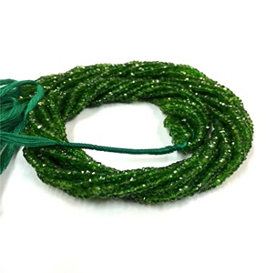 ที่ดีที่สุดคุณภาพ 18"ยาวElegantธรรมชาติChrome Diopside Faceted Rondelleลูกปัด 3 มม.Chrome Diopsideอัญมณีลูกปัด - Product Image 2