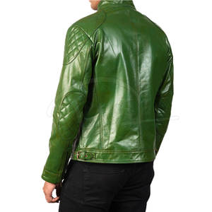 Chaqueta de Cuero Vacuno para Hombre, Talla Grande, Color Sólido, Cuello Alto, Estilo Urbano, Resistente al Viento, Ecológica, para Uso en Exteriores - Product Image 5