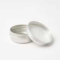 Boîtes en aluminium de qualité alimentaire supérieure 50g/60g/120g avec couvercle à vis argenté, logo personnalisé, livraison rapide, pour crème pour le visage, cosmétiques, cire, bonbons