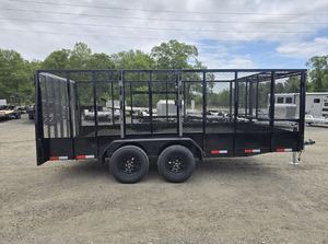 รถพ่วงบรรทุกสินค้าแบบ Landscape Trailer รุ่น Tuff Dawg 7x16 พร้อมขอบสูง 5 ฟุต และประตูตาข่าย รับน้ำหนักได้สูงสุด 1001-2000 กก. - Product Image 3