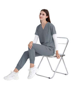 Ensemble de gommage médical personnalisé femmes col en V uniforme d'infirmière vêtements de travail hospitaliers confortables - Product Image 5