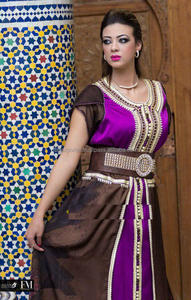 New Hot Sale <b>Muslim</b> Clothing Lady Shiny Sequin Traditional Pink and Brown Abaya Kaftan <b>Dress</b> <b>for</b> Islamic <b>Women</b> - Product Image 1