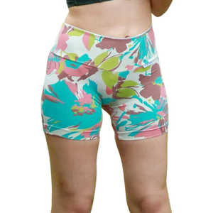 Pantalones cortos deportivos sublimados para mujer, mallas de Yoga, pantalones cortos deportivos para correr, cintura alta, ropa deportiva elástica de secado rápido - Product Image 1