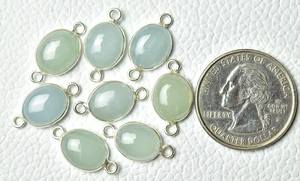 Plata de Ley 925, 8x10mm, cabujón Natural aguamarina, corte de bisel ovalado, ajuste de enlace, conectores de dijes, fabricación de collar, collar - Product Image 6