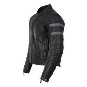 Vestes en cuir de moto haut de gamme, personnalisées pour motards urbains et course automobile, en cuir de vachette véritable aniline perforé, pour la conduite - Product Image 5