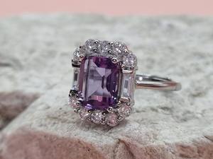 Bague en améthyste naturelle, argent sterling 925 massif, bijoux fins pour femmes, design unique pour mariage, fiançailles, fête - Product Image 2