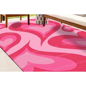 Pink Heart <b>Rug</b>, Girl Room <b>Rug</b>, Heart <b>Rug</b>, Pink <b>Rugs</b>, Children <b>Rug</b>,<b>Chenille</b> <b>Rug</b> - Product Image 2