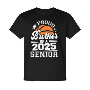2025 Senior Basketball Grad Long Sleeve T-Shirt Proud <b>Brother</b> Graduation <b>Gift</b> Customizable Promotional T-Shirt - Product Image 2