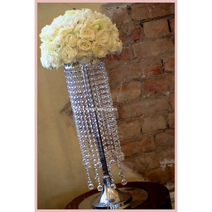 Luxury <b>Crystal</b> and Metal Wedding Table <b>Chandelier</b> Centerpiece Flower Stand with High Quality for Parties - Product Image 2