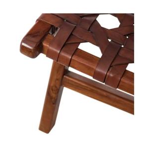 Acacia <b>Wood</b> and Genuine Leather Reclining <b>Armchair</b> Two Seat Inflatable Eco-Friendly Modern Luxury Design for Bedroom - Product Image 2